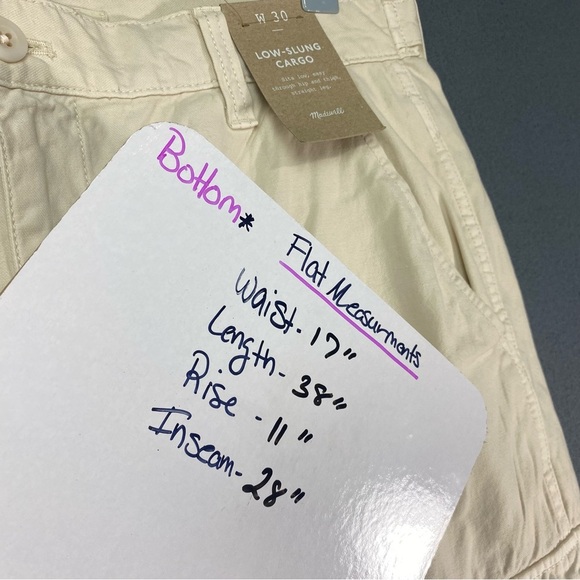 Madewell NWT Low Slung Straight Cargo Pants Size 30 - Picture 12 of 12